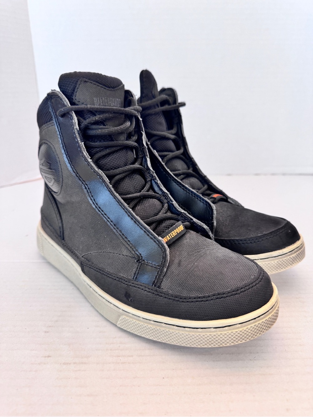 Harley-Davidson Men's Vardon 8.5 Black Waterproof Motorcycle Sneaker Boot D87175